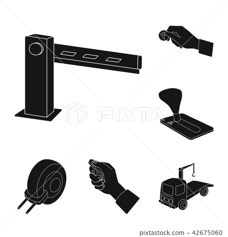 Parking for cars black icons in set collection for design. Equipment and service vector symbol stock 42675060