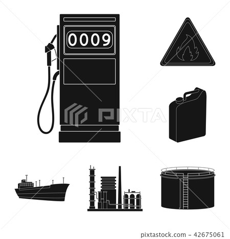 Oil industry black icons in set collection for design. Equipment and oil production vector symbol 42675061