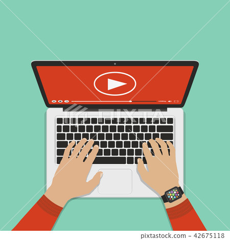 Flat design concept online video flat illustration Flat design concept online video flat illustration 42675118