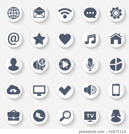 Universal web icons set. Contact and communication Universal web icons set. Contact and communication 42675119