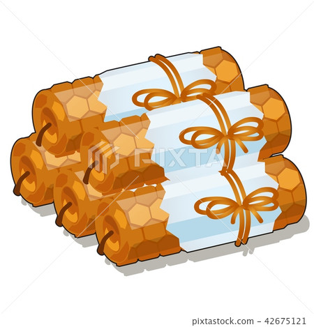 Set of handmade candles of beeswax isolated on white background. Vector cartoon close-up Set of handmade candles of beeswax isolated on white background. Vector cartoon close-up 42675121
