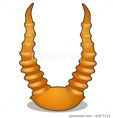 The horns are made of natural beeswax isolated on white background. Vector cartoon close-up The horns are made of natural beeswax isolated on white background. Vector cartoon close-up 42675122
