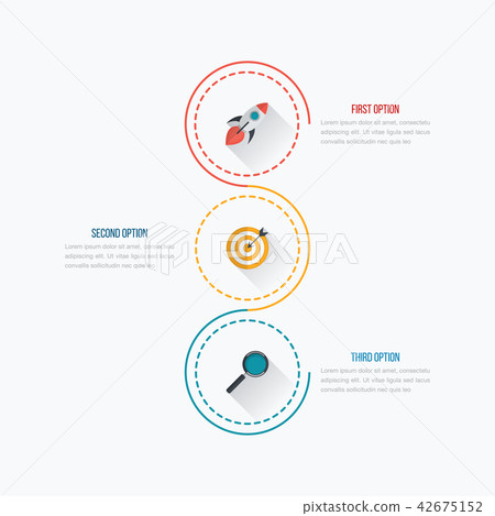 Infographics template 3 options with circle 42675152