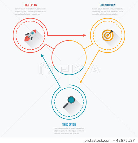 Infographics template 3 options with circle 42675157