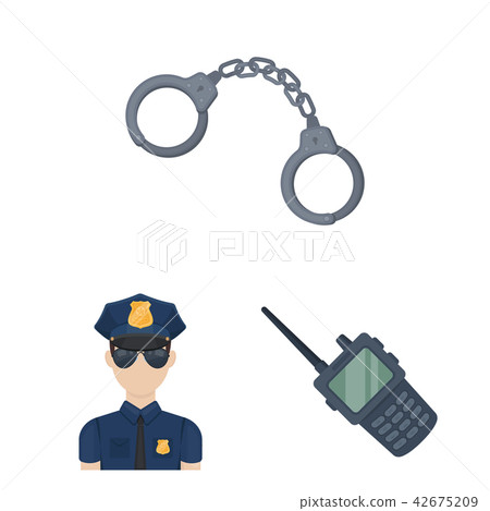 Police, Department cartoon icons in set collection for design.Detective and accessories vector Police, Department cartoon icons in set collection for design.Detective and accessories vector 42675209
