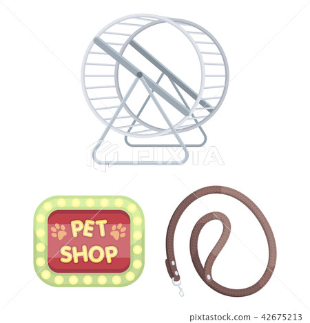Pet shop cartoon icons in set collection for design.The goods for animals vector symbol stock web Pet shop cartoon icons in set collection for design.The goods for animals vector symbol stock web 42675213