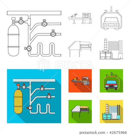 Automotive industry and other web icon in outline,flat style.New technologies icons in set 42675966
