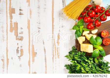 One pot pasta seeing from above 42676242