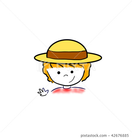 Girl In Straw Hat Illustration Cut Illustration Stock Illustration 42676885 Pixta