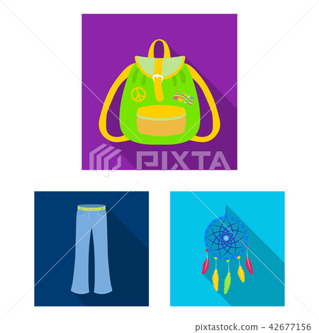 Happy and attribute flat icons in set collection for design. Happy and accessories vector symbol Happy and attribute flat icons in set collection for design. Happy and accessories vector symbol 42677156