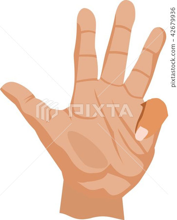 Finger Number Nine Hand Vector Illustration 42679936