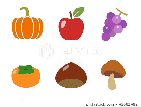 Autumn food icon set - Stock Illustration [42682482] - PIXTA
