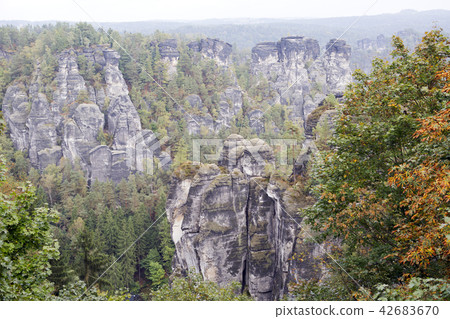 Bastei rocks in Saxon Switzerland, Germany.. Bastei rocks in Saxon Switzerland, Germany.. 42683670