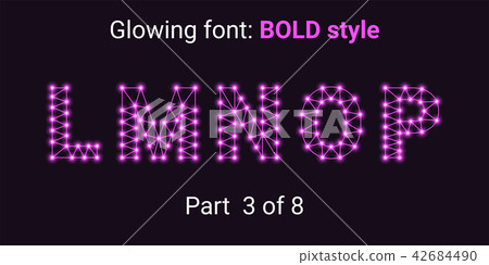 Purple Glowing font in the Outline style 42684490