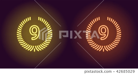 Neon Ninth place in yellow and orange color 42685029