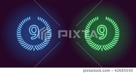 Neon Ninth place in blue and green color 42685030