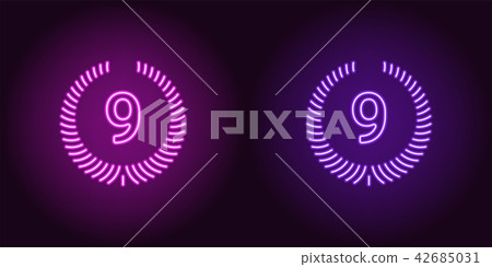 Neon Ninth place in purple and violet color 42685031
