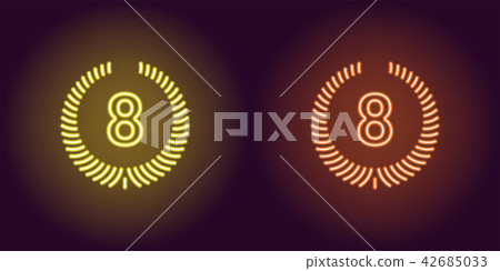 Neon Eighth place in yellow and orange color 42685033