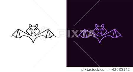 Bat silhouette in outline style Bat silhouette in outline style 42685142