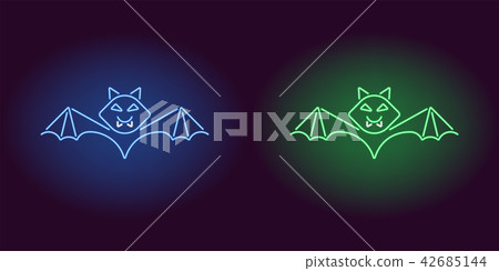 Neon Bat in Blue and Green color Neon Bat in Blue and Green color 42685144