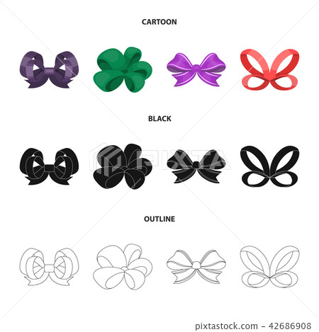 Ornamentals, frippery, finery and other web icon in cartoon,black,outline style.Bow, ribbon Ornamentals, frippery, finery and other web icon in cartoon,black,outline style.Bow, ribbon 42686908