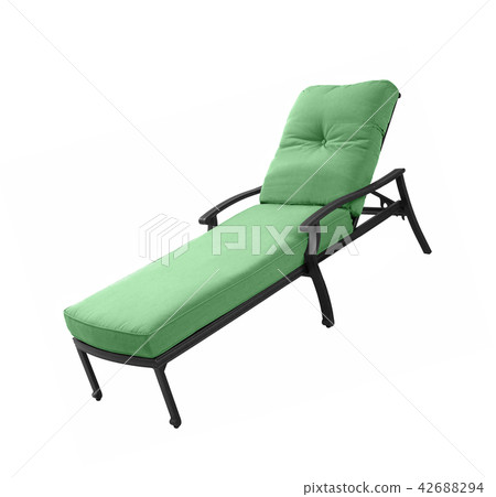 Soft green lounger isolated on white 42688294