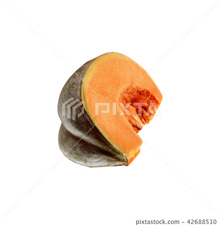 Cut of pumpkin isolated on white 42688510