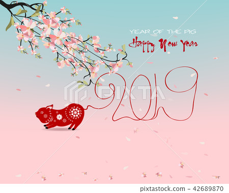 Happy New Year 2019. Chienese New Year Happy New Year 2019. Chienese New Year 42689870