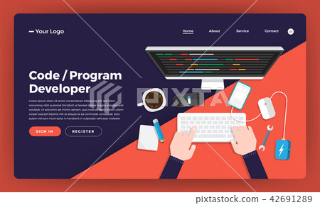 Illustration flat design concept technology Illustration flat design concept technology 42691289