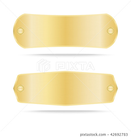 Vector Gold label metal or Metallic gold nameplate - Stock Illustration ...