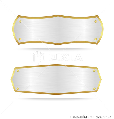 Silver metal label with screw 42692802