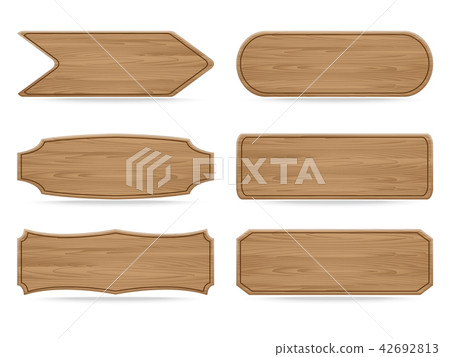 Vector shapes wooden sign board 42692813