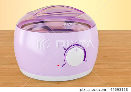Electric wax warmer wax heater on the wooden table Electric wax warmer wax heater on the wooden table 42693118