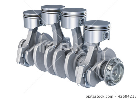 Inline-four engine, 3D rendering Inline-four engine, 3D rendering 42694215