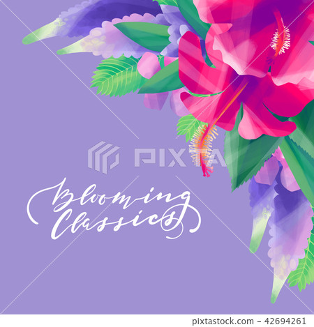 Gouache exotic floral design 42694261