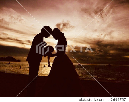 Silhouette Wedding Photo Silhouette Wedding Photo 42694767