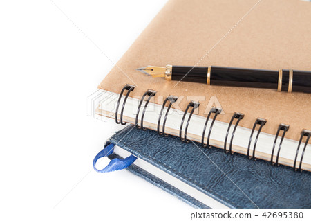 Diary with pen on white background Diary with pen on white background 42695380