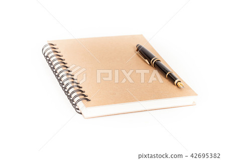 Diary with pen on white background Diary with pen on white background 42695382