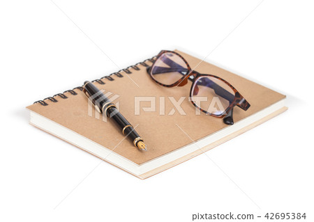 Diary with pen on white background Diary with pen on white background 42695384