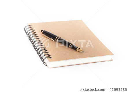 Diary with pen on white background Diary with pen on white background 42695386