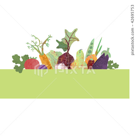 Illustration of fruits and vegetable on garden bed 42695753