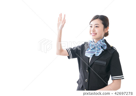 揮手的客艙服務員 42697278