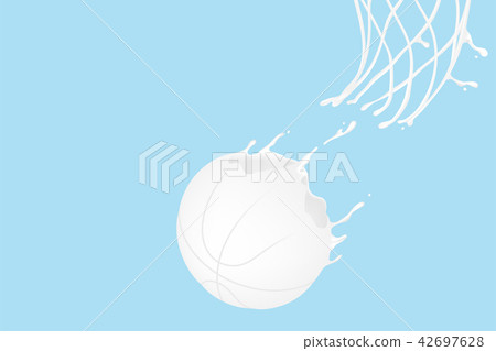 Milk splash Basketball and hoop shape, World Milk Milk splash Basketball and hoop shape, World Milk 42697628