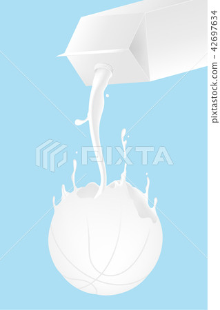 Milk splash Basketball shape from box, World Milk Milk splash Basketball shape from box, World Milk 42697634
