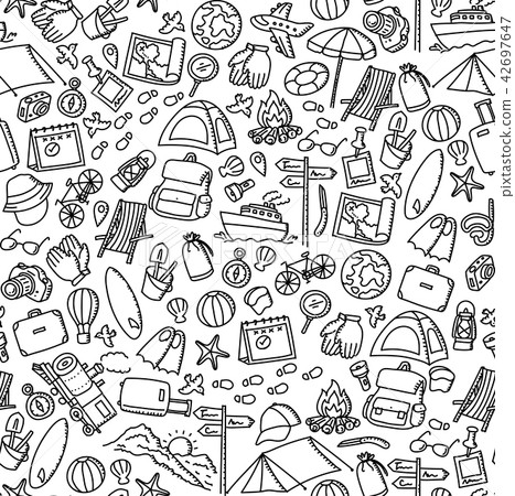 Seamless pattern background Travel kids hand - Stock Illustration ...