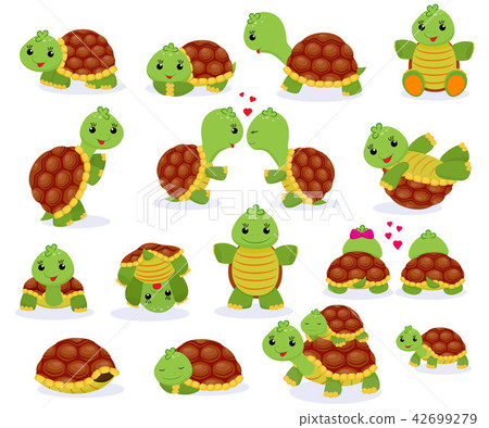 圖庫插圖: turtle vector cartoon seaturtle character swimming in