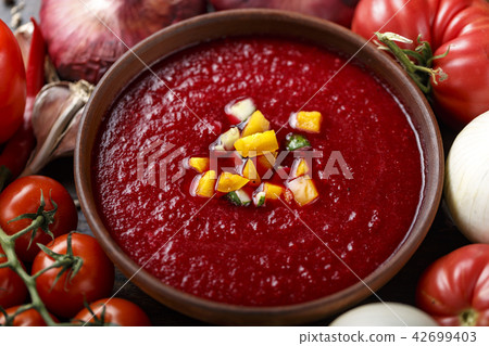 gazpacho soup in a plate 42699403
