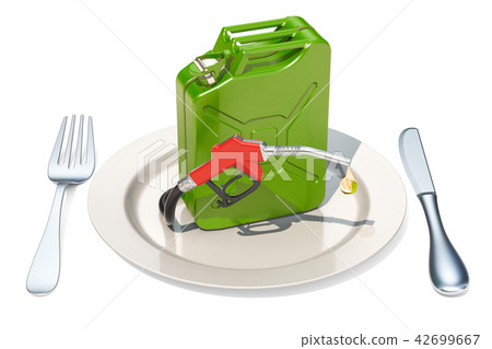Plate with gas pump nozzle with jerrycan Plate with gas pump nozzle with jerrycan 42699667