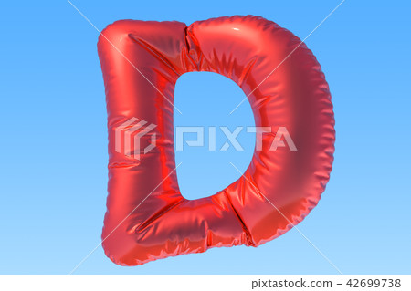 Red foil balloon letter D, 3D rendering Red foil balloon letter D, 3D rendering 42699738