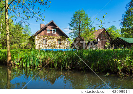Landscape with cottage in the Spreewald area Landscape with cottage in the Spreewald area 42699914